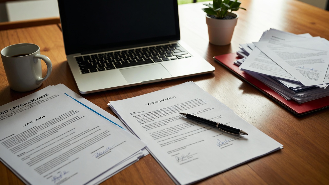 Legal documents on desk